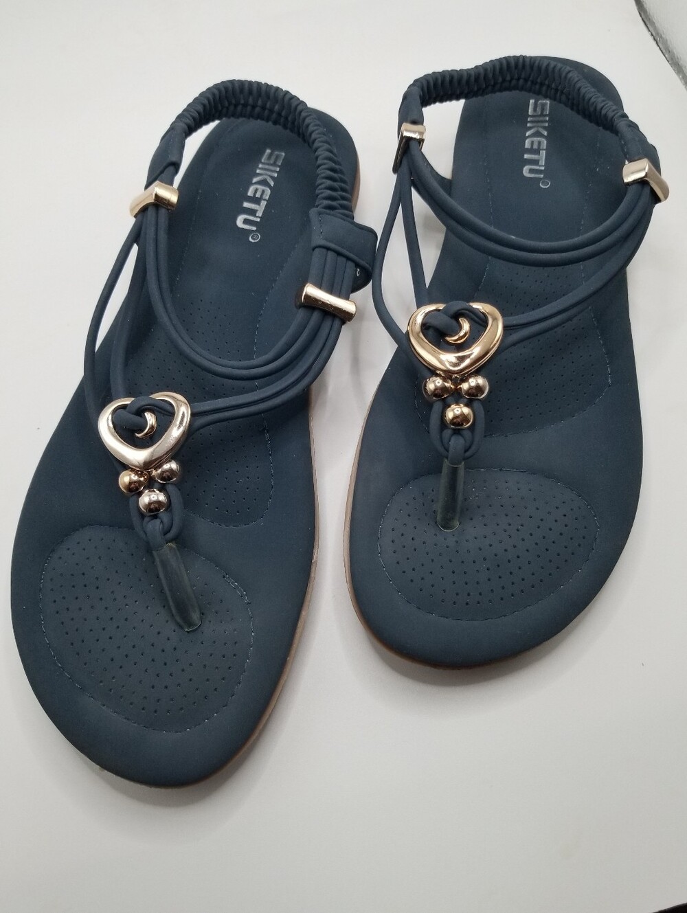 SIKETU Blue Stretch Strap Comfort Sandals EU 38 US 7.5-8